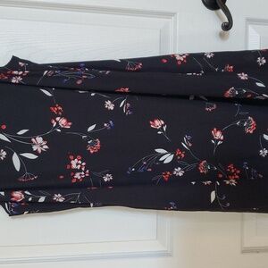 Black sleeveless Worthington A-line dress. Size 12. Floral print